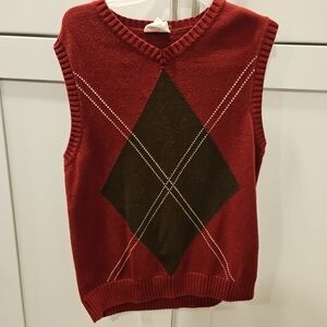 Crazy 8 Maroon Argyle Sweater Vest Boys L 10 12